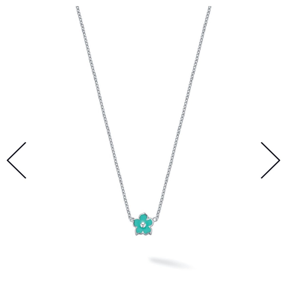 Birks turquoise enamel and silver pendant